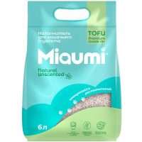 Комкующийся наполнитель для кошачьего туалета Miaumi TOFU Natural соевый, без ароматизатора 6 л