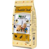 Сухой корм для взрослых кошек Chat&Chat Expert Premium с курицей и горохом 2 кг
