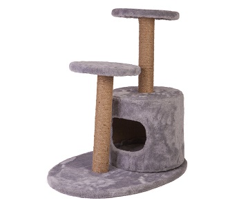 Комплекс когтеточка ADEL CAT для кошек,  домик круглый, из джута и меха, 60*35*84см.