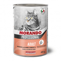 Консервы для кошек Morando Professional Adult кусочки с креветками и лососем 405 г